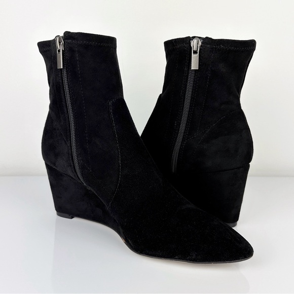 Splendid Women's Platt Pointed Toe Wedge Heel Booties Black Size 8.5 - Picture 5 of 12